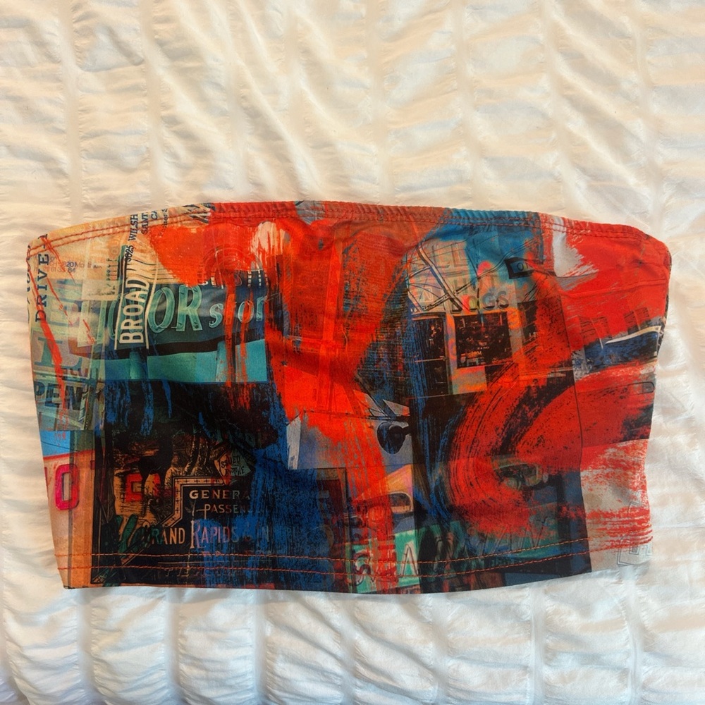 SHEIN Multicolor Strapless Top